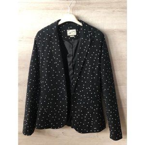 Pull&Bear Black Blazer with White Stars Print